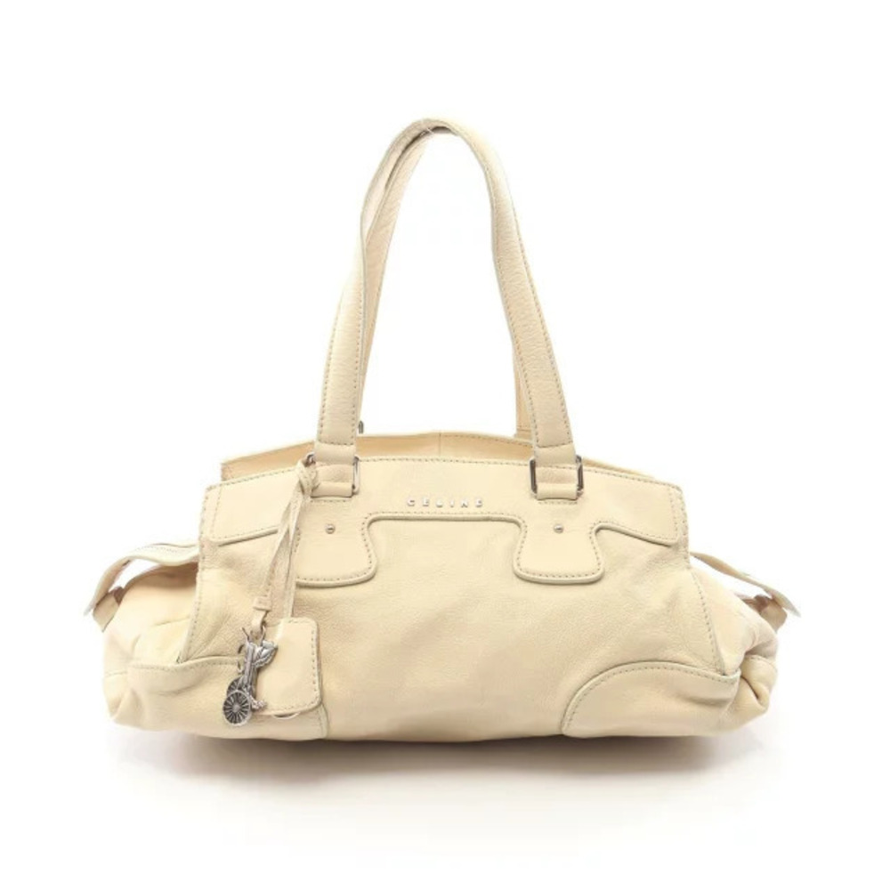 Celine Handbag Leather Ivory White